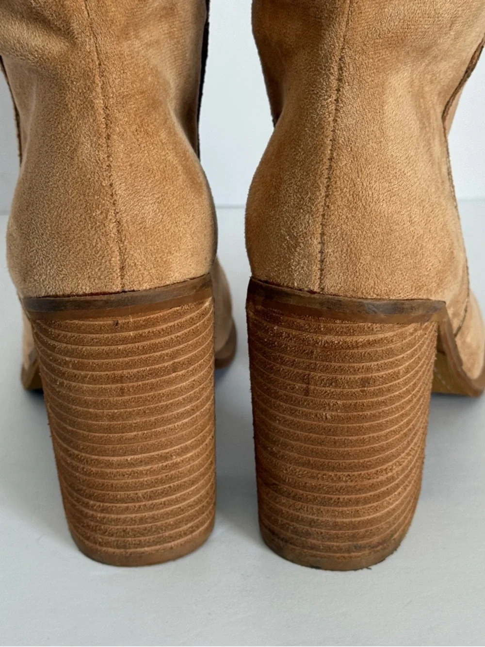 Altar'd State Tan Knee-High Block Heel Boots Size 8.5